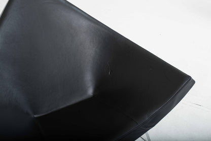 Fauteuil Vitra Coconut de George Nelson en cuir noir vintage