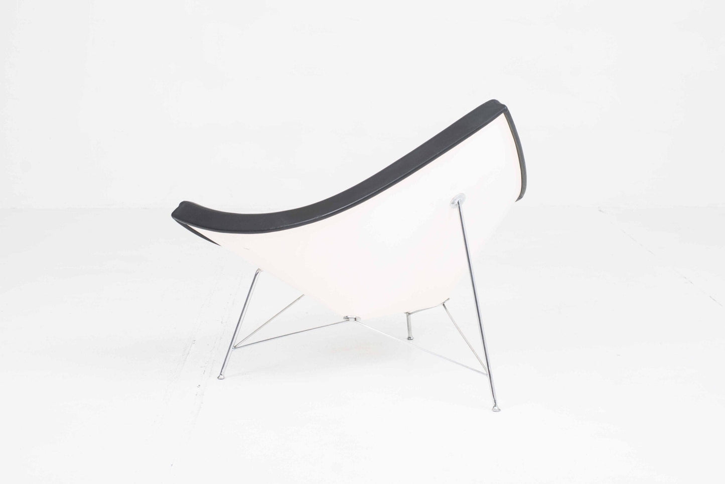 Vitra Coconut armchair by George Nelson in black leather Vintage