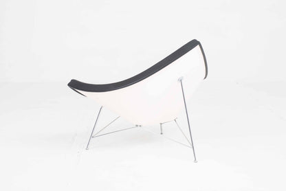 Fauteuil Vitra Coconut de George Nelson en cuir noir vintage