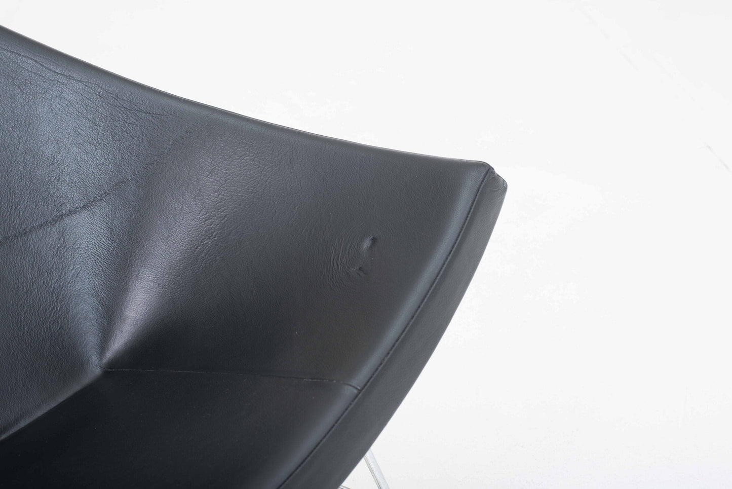 Vitra Coconut armchair by George Nelson in black leather Vintage