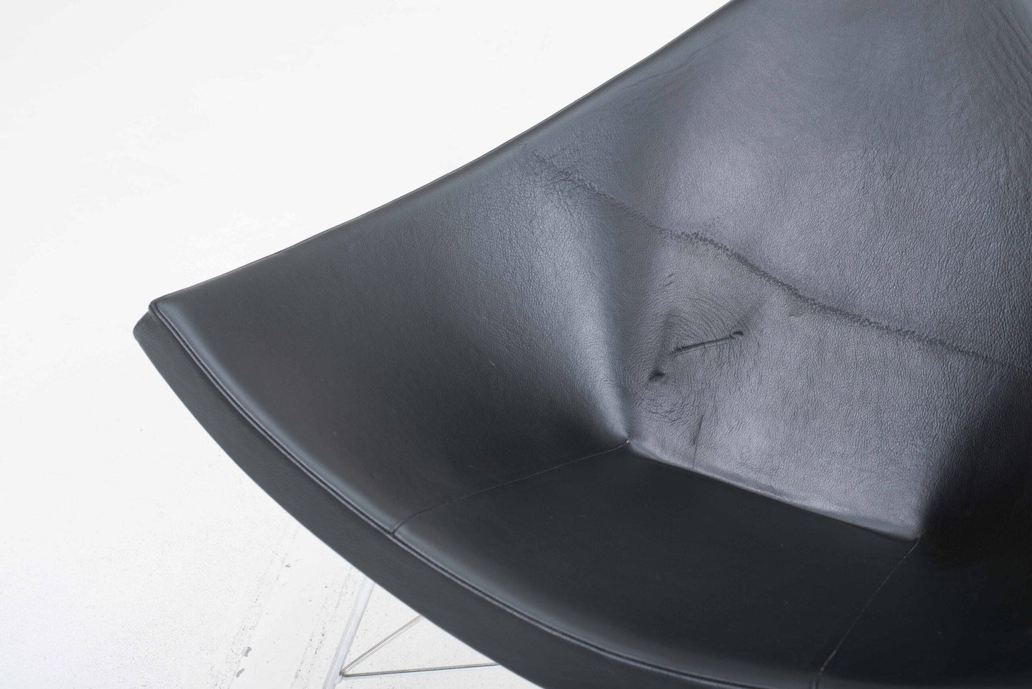 Vitra Coconut armchair by George Nelson in black leather Vintage