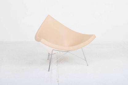 Vitra Coconut armchair by George Nelson in cream leather