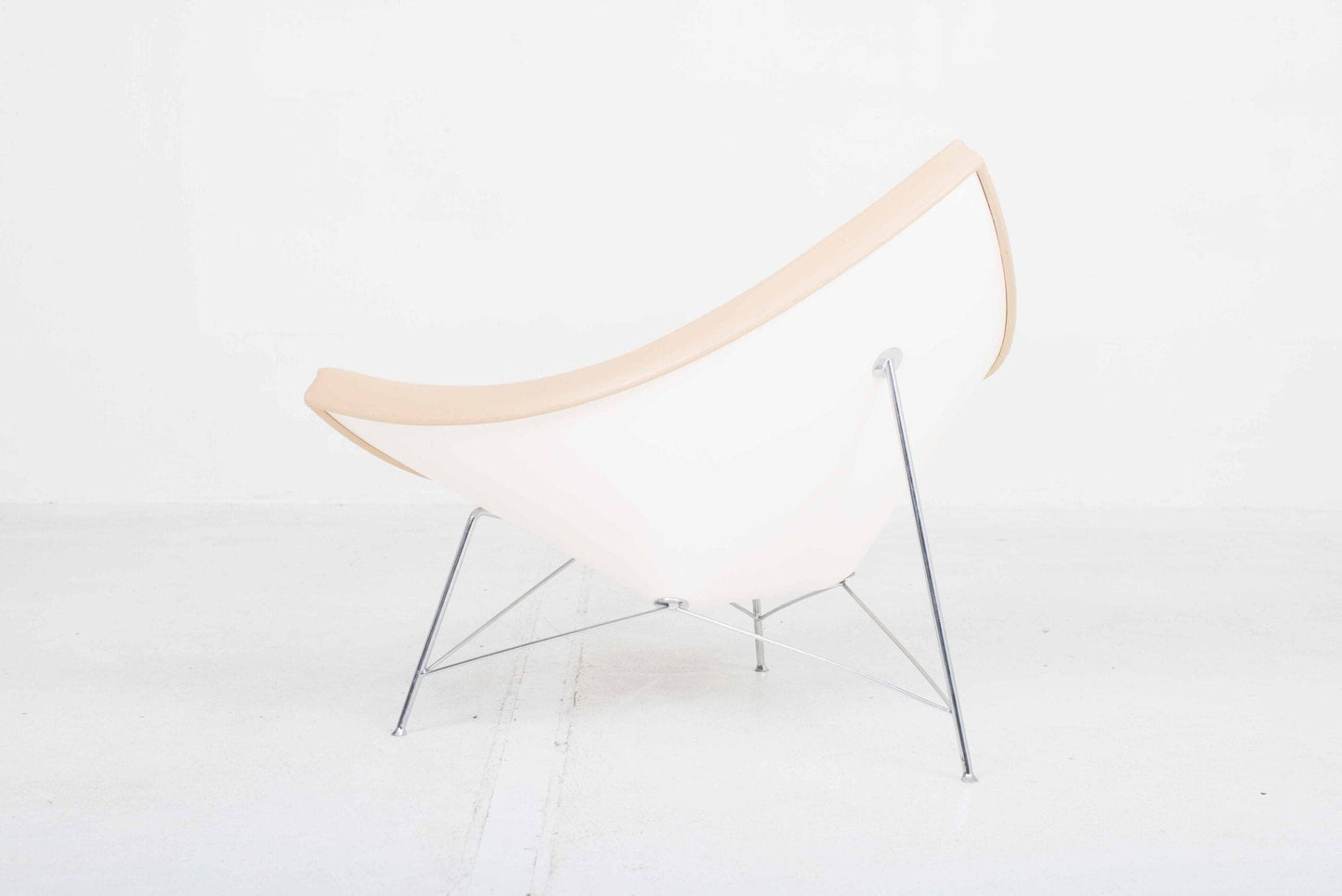 Vitra Coconut armchair by George Nelson in cream leather