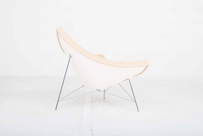 Vitra Coconut armchair by George Nelson in cream leather