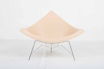 Vitra Coconut armchair by George Nelson in cream leather