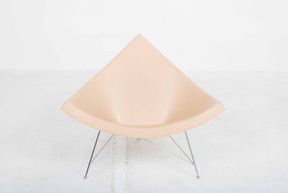 Vitra Coconut Sessel von George Nelson in cremefarbenem Leder