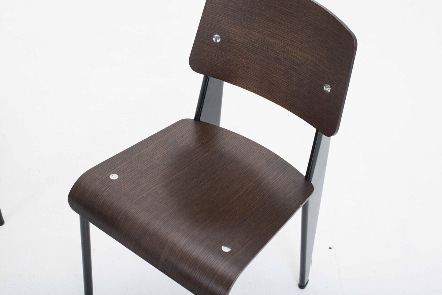 Vitra Standard Chair by Jean Prouvé in dark oak and black vintage