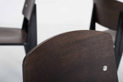 Vitra Standard Chair by Jean Prouvé in dark oak and black vintage