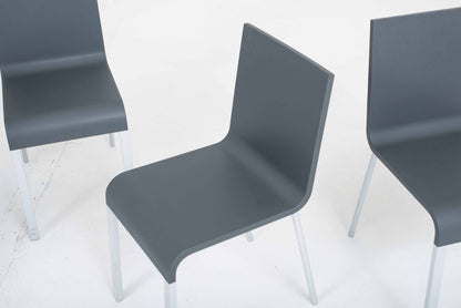 Vitra .03 chairs by Maarten Van Severen in dark grey, set of 4 vintage