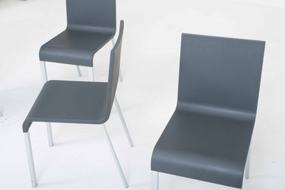 Chaises Vitra .03 de Maarten Van Severen en gris foncé, en lot de 4 vintage