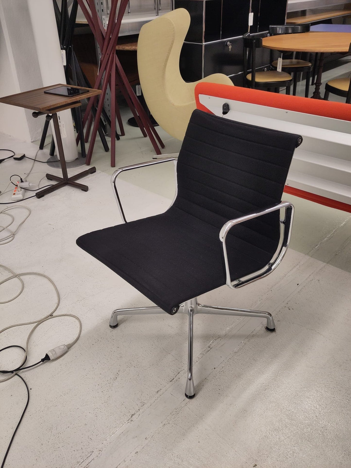 Vitra EA 107 office chair by Charles and Ray Eames in black Hopsak Vintage