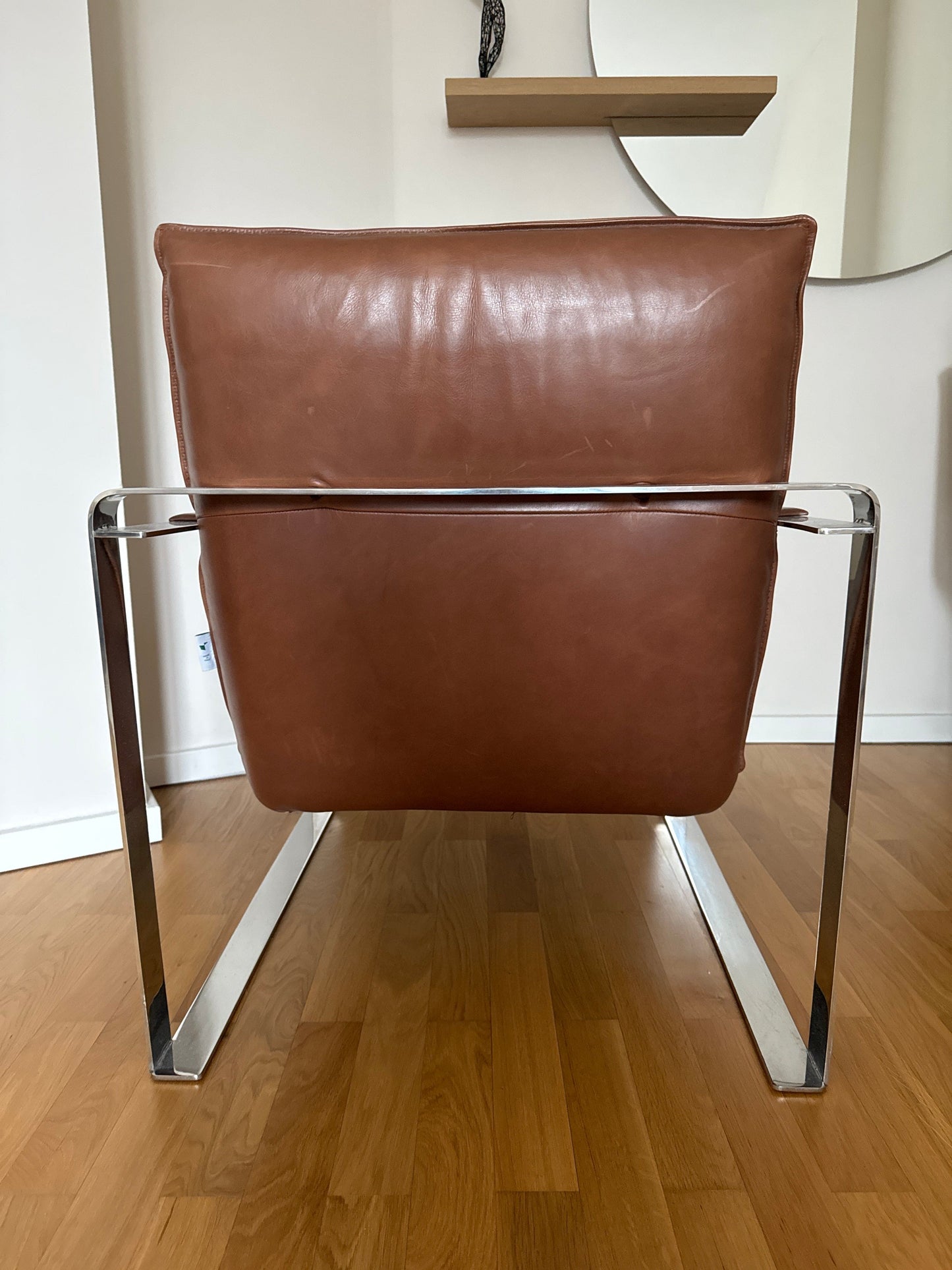 Calia Italia armchair SANDY in leather cognac vintage