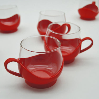 Tassen Melitta Glas/Kunststoff rot Set von 6