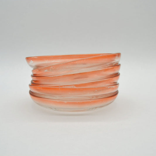 Vintage glass bowl orange by Walther Glas set of 6