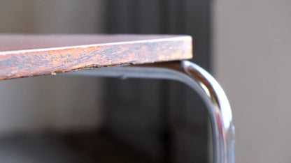 Small side table in Bauhaus style with Bakelite shelf #1