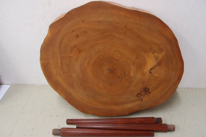 side table made of tree slice