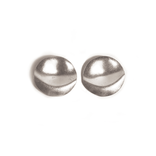 Round earrings: vintage silver, 5 cm, elegant accessory