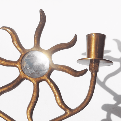 Vintage brass sun candle holder – elegance for your home