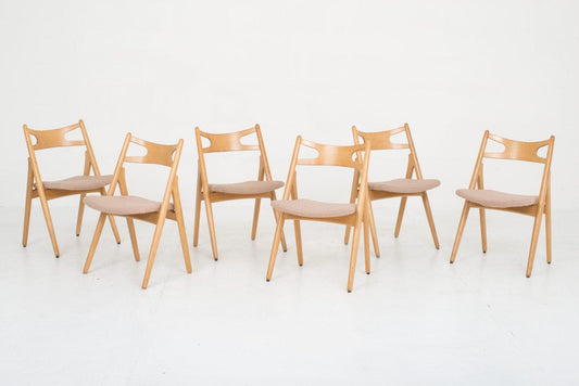 Chaises Hans J. Wegner Sawbuck / CH29P de Carl Hansen et Søn - en lot de 2 vintage