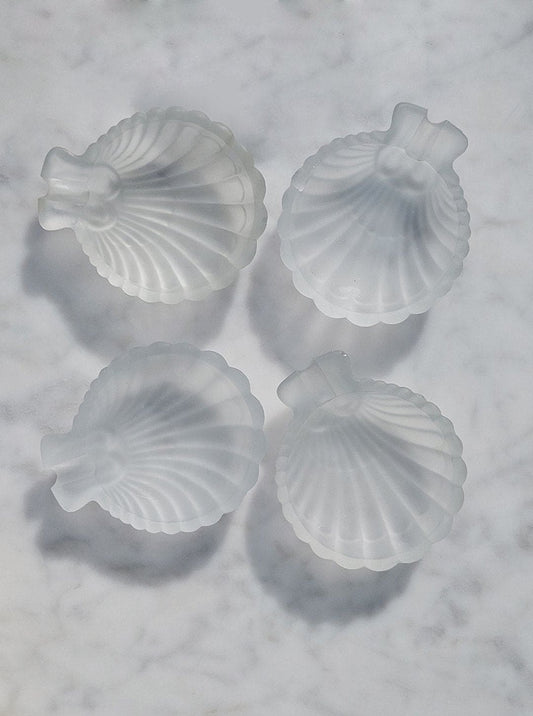 Shell Vintage Storage Set: Stylish Glass Compartments 4-Pack