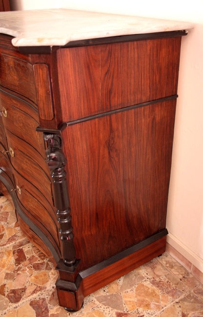 Vintage rosewood chest of drawers from the 19th century