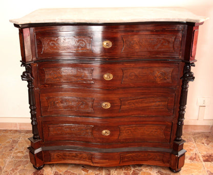 Vintage rosewood chest of drawers from the 19th century