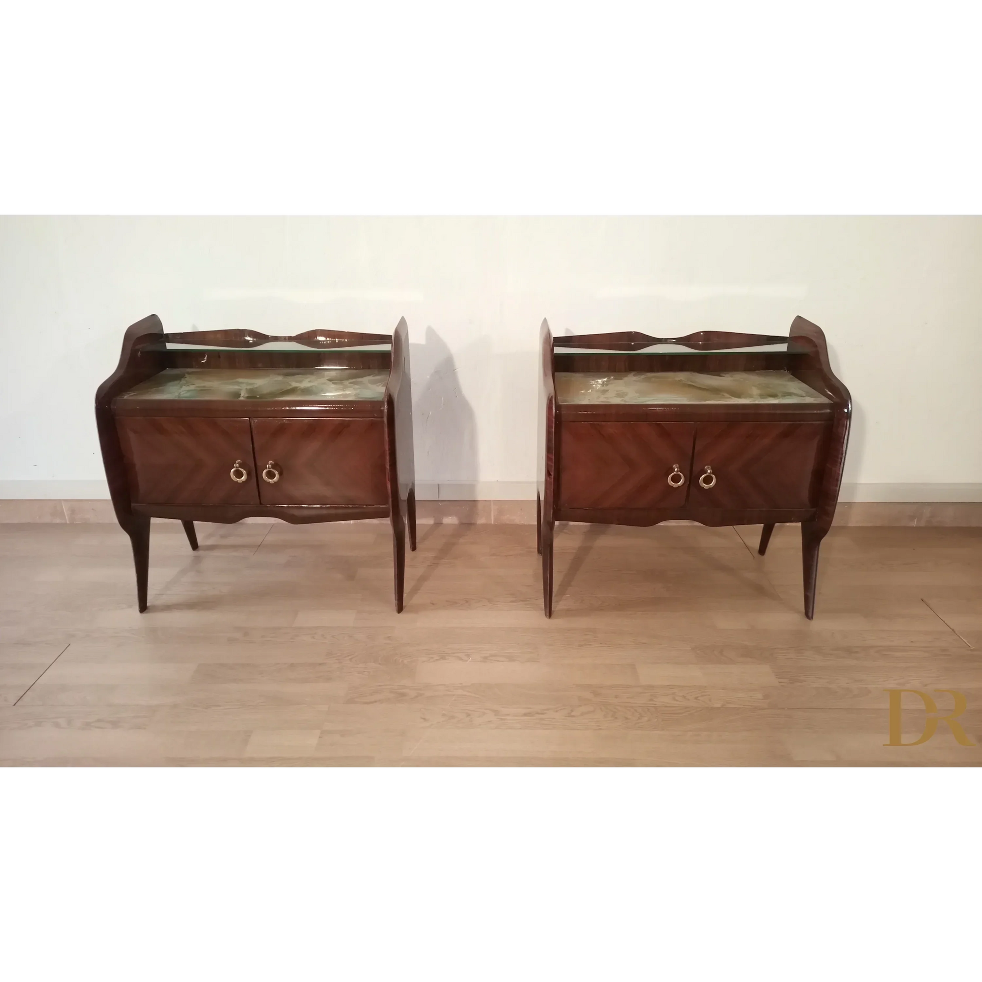 Nachttische aus Palisanderholz Nachttische aus den 1950er Jahren Mid Century Design Nachttisch Nachttisch Dario Raia Antiquitäten Moderne Antiquitäten Vintage 50er 60er 70er Nachttische Moderne Nachttische Nachttisch Sideboard Nachttisch Art Deco Nachttisch Nachttisch mit Marmor Nachttisch aus Holz Nachttisch Moderner Nachttisch Messinggriffe Mitte Jahrhundert moderne moderne Antiquitäten Messing Palisander Glas Kunstmarmor Glas