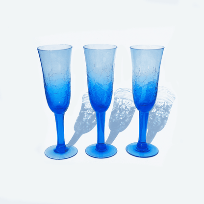 Navy Vintage Drinking Glasses: Unique Champagne Glasses Made of Glass