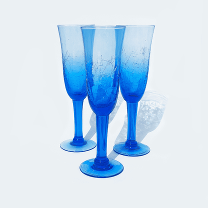 Navy Vintage Drinking Glasses: Unique Champagne Glasses Made of Glass