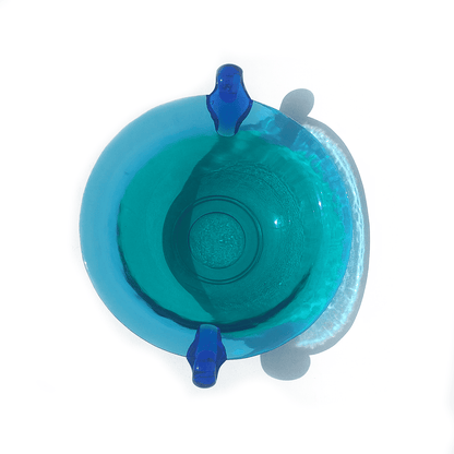 Aqua-Cup Vintage Fruit Bowl: Stylish Glass Shape in Turquoise