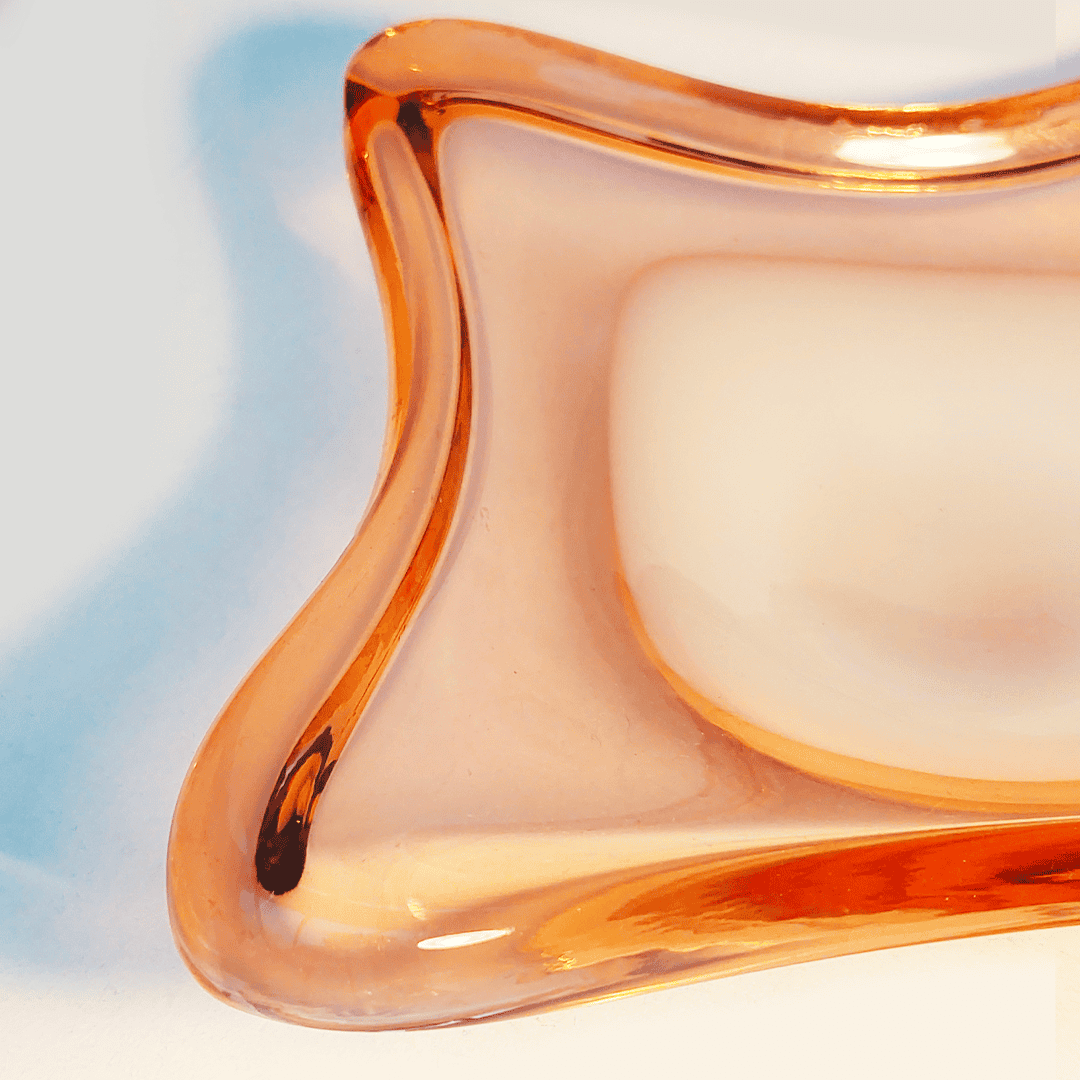 Murano Vintage Bowl: Elegant Murano Glass in Orange &amp; White