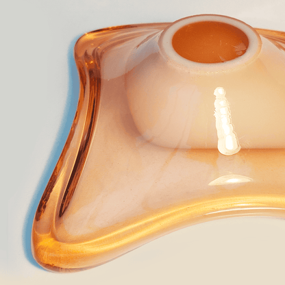 Murano Vintage Bowl: Elegant Murano Glass in Orange &amp; White