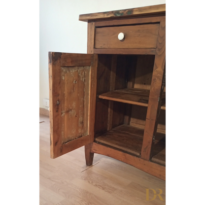 Niedriges rustikales Sideboard aus Kiefernholz, Süditalien, spätes 19. Jahrhundert