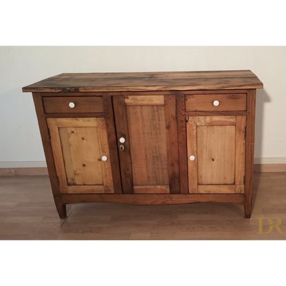 Niedriges rustikales Sideboard aus Kiefernholz, Süditalien, spätes 19. Jahrhundert