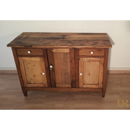 Niedriges rustikales Sideboard aus Kiefernholz, Süditalien, spätes 19. Jahrhundert