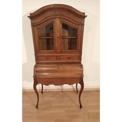 Klappbarer Schreibtisch-Sideboard aus massiver Eiche aus dem 19. Jahrhundert, restauriert im 19. Jahrhundert