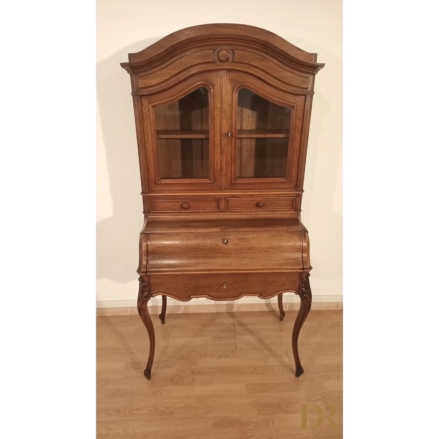 Klappbarer Schreibtisch-Sideboard aus massiver Eiche aus dem 19. Jahrhundert, restauriert im 19. Jahrhundert