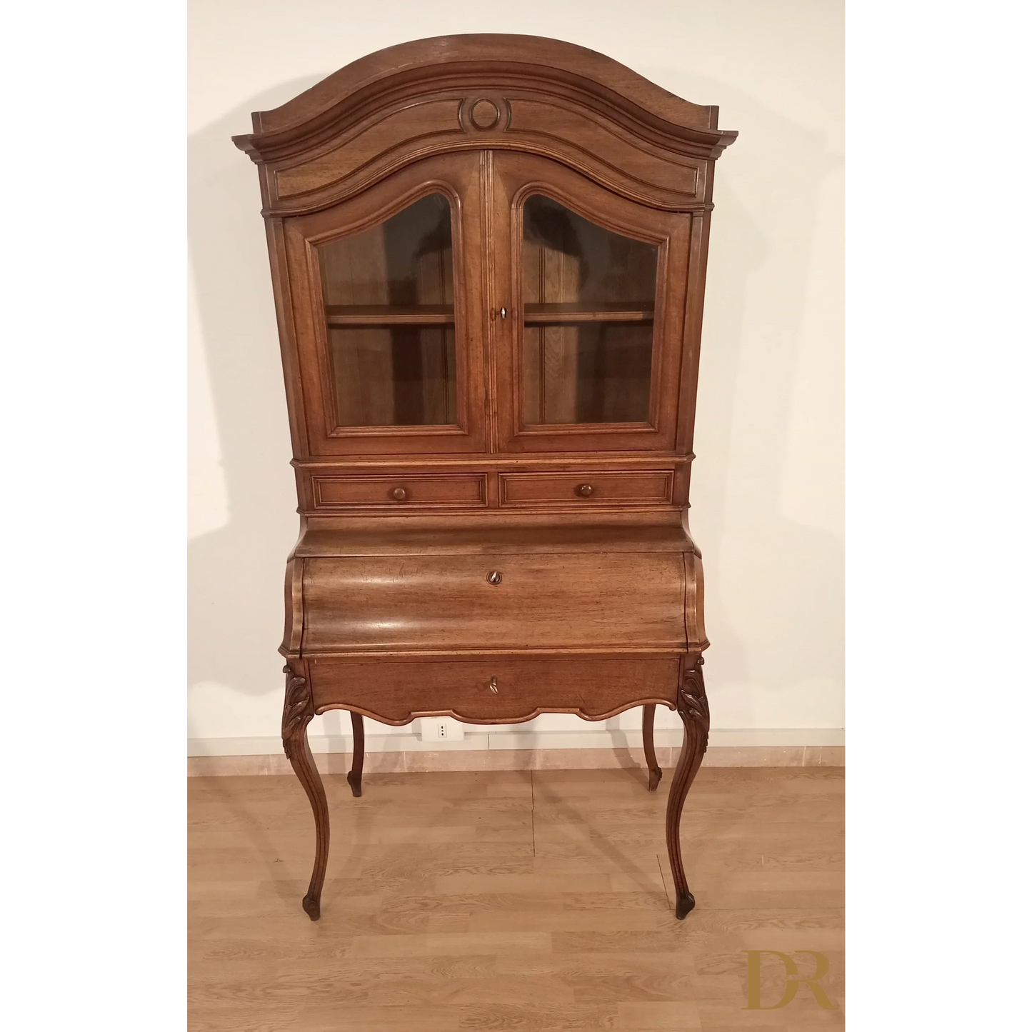 Klappbarer Schreibtisch-Sideboard aus massiver Eiche aus dem 19. Jahrhundert, restauriert im 19. Jahrhundert