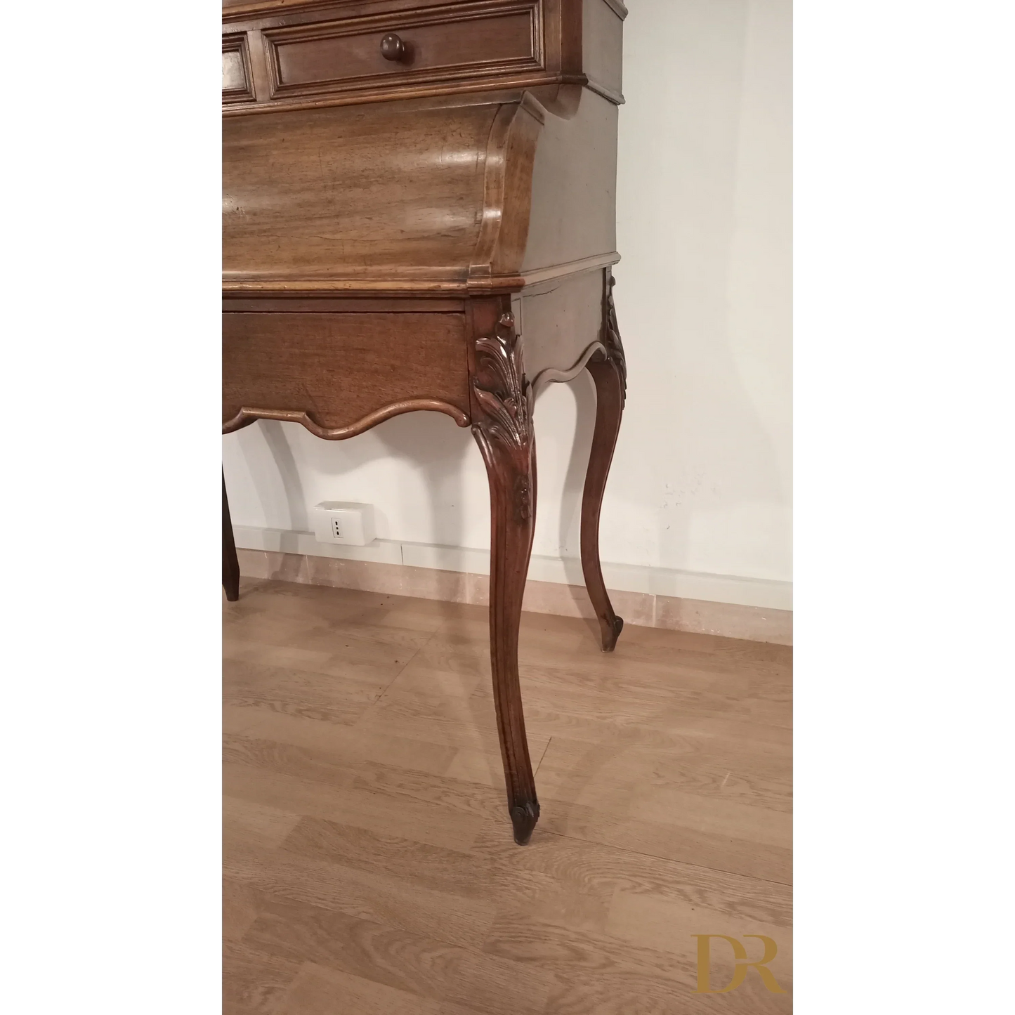 Klappbarer Schreibtisch-Sideboard aus massiver Eiche aus dem 19. Jahrhundert, restauriert im 19. Jahrhundert