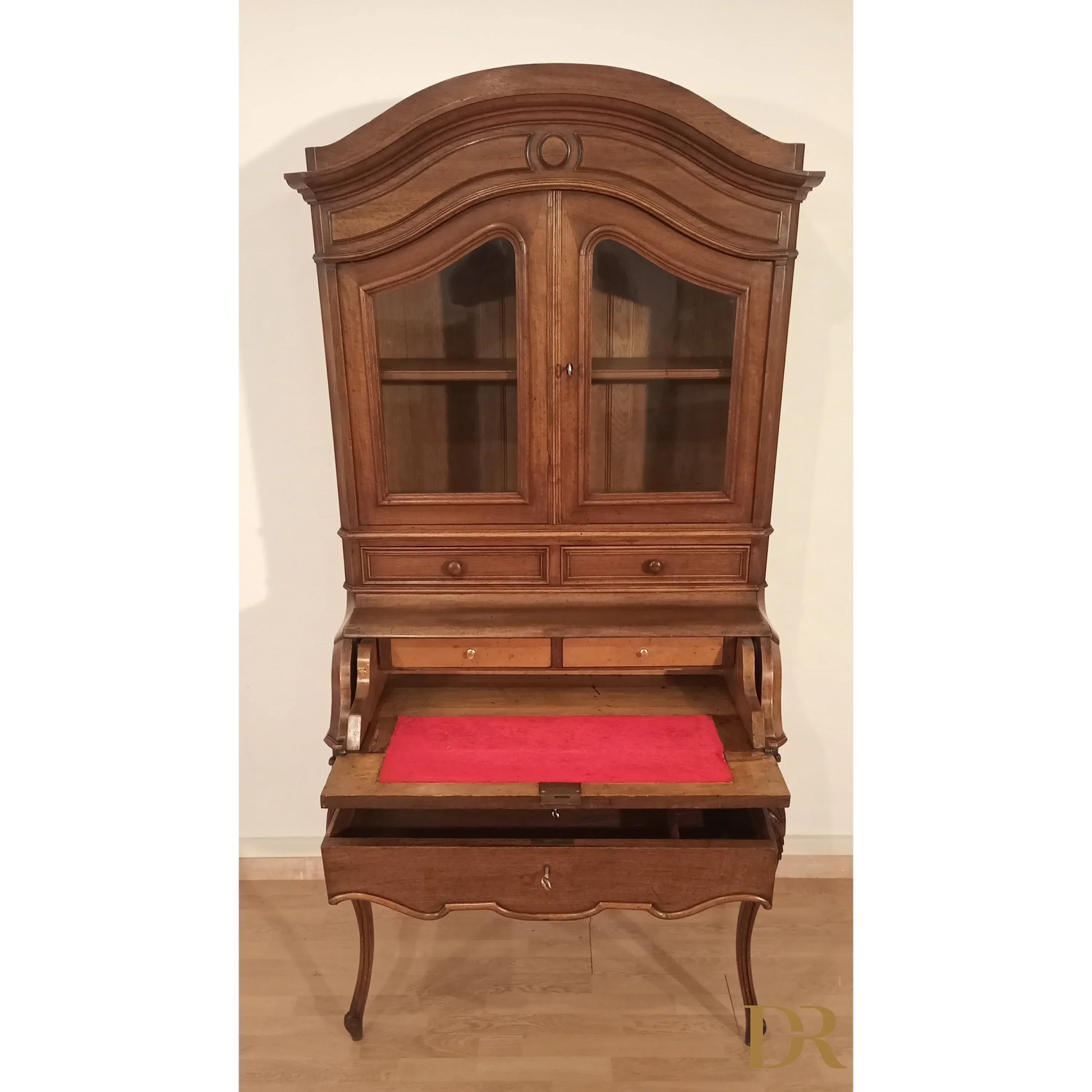 Klappbarer Schreibtisch-Sideboard aus massiver Eiche aus dem 19. Jahrhundert, restauriert im 19. Jahrhundert