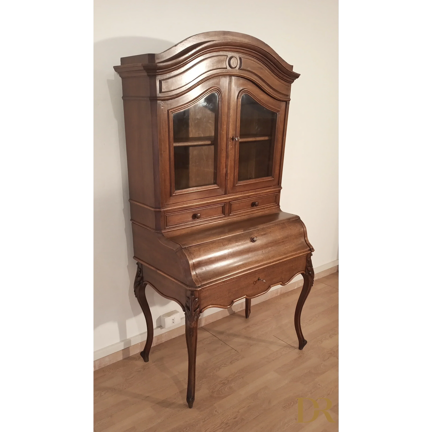 Klappbarer Schreibtisch-Sideboard aus massiver Eiche aus dem 19. Jahrhundert, restauriert im 19. Jahrhundert