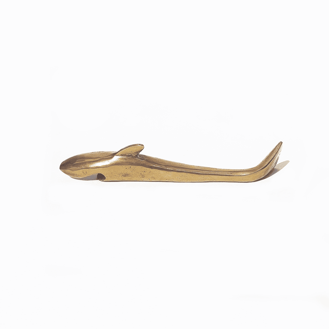 Vintage bottle opener shark: vintage brass in elegant gold tone