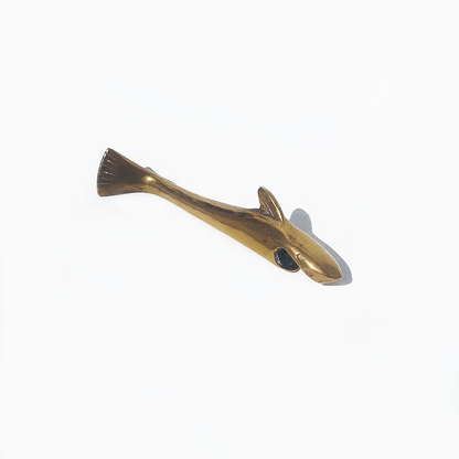 Vintage bottle opener shark: vintage brass in elegant gold tone