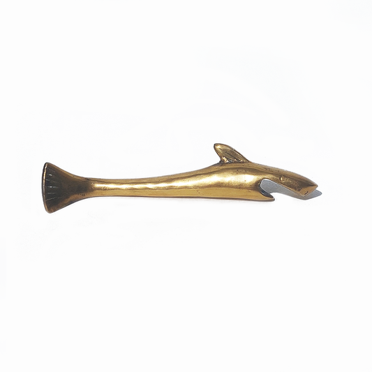 Vintage bottle opener shark: vintage brass in elegant gold tone