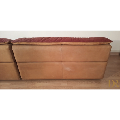 Bogo-Sofa aus Leder und Wildleder von Carlo Bartoli für Rossi Di Albizzate, 1970, 2er-Set