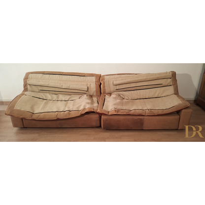 Bogo-Sofa aus Leder und Wildleder von Carlo Bartoli für Rossi Di Albizzate, 1970, 2er-Set