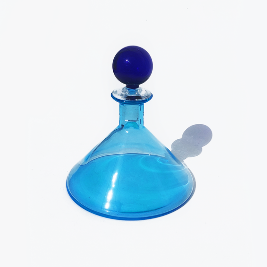 Vintage glass bottle: Elegant design in navy and turquoise blue