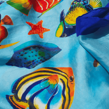 Scarf Under the Ocean II: Discover luxurious silk scarf