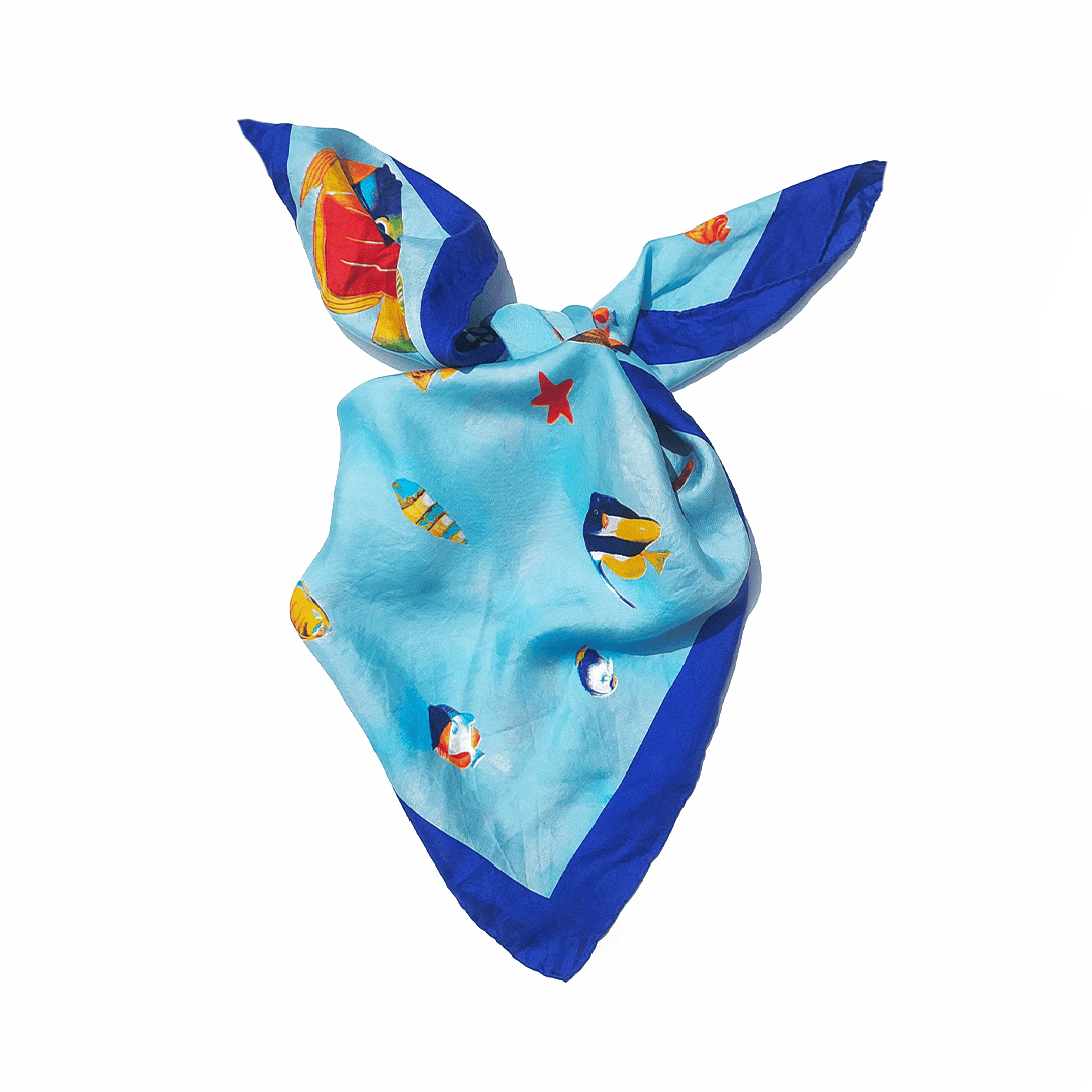 Scarf Under the Ocean II: Discover luxurious silk scarf