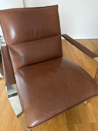 Calia Italia armchair SANDY in leather cognac vintage